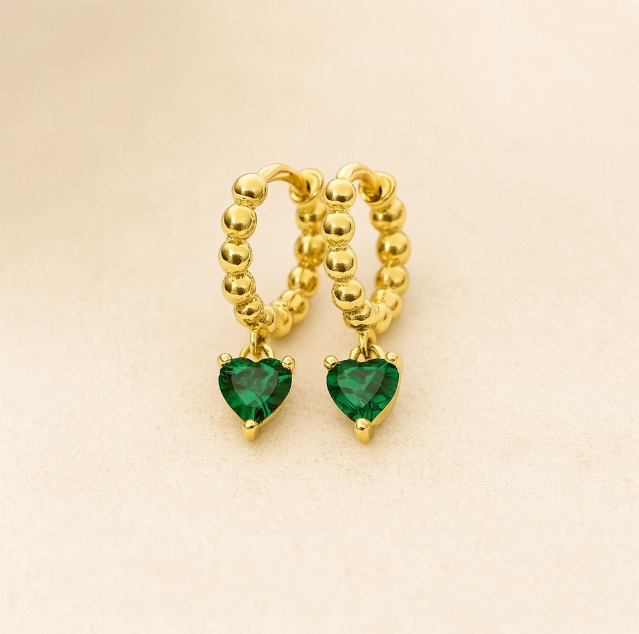 Mini Hoop Heart Earrings