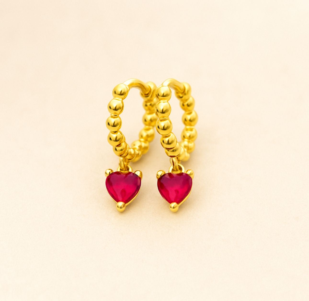 Mini Hoop Heart Earrings